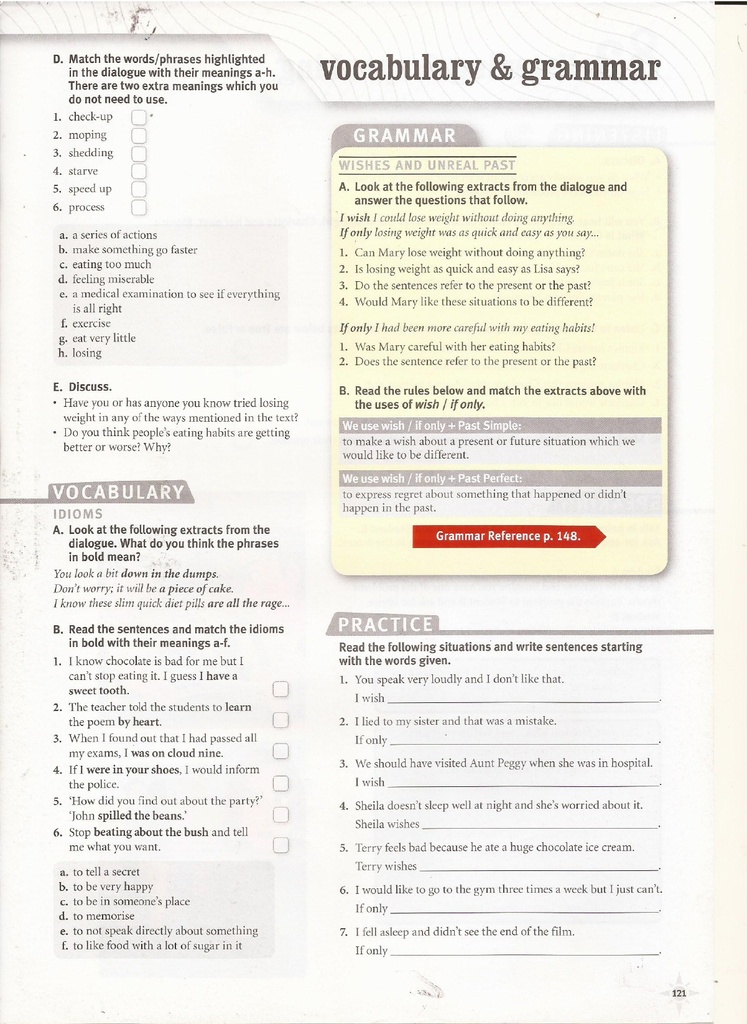 Vocabulary & Grammar (page 121)