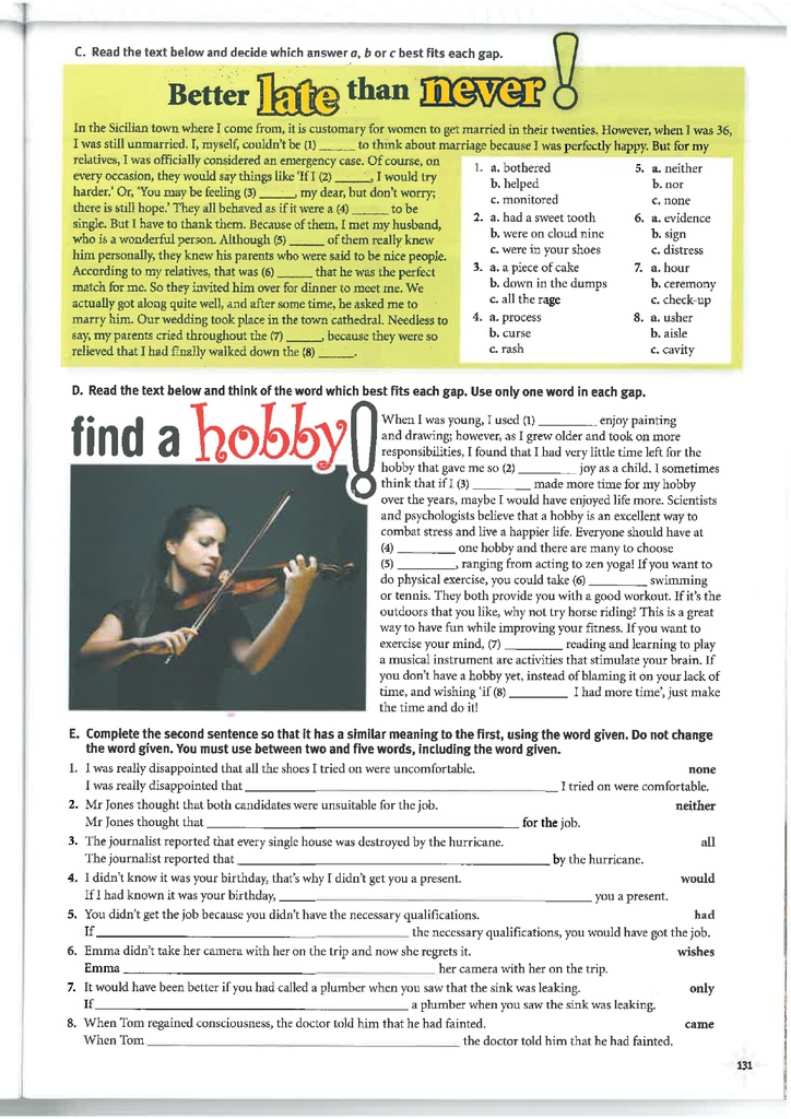 8 Round-up / Better late than never! (page 131)