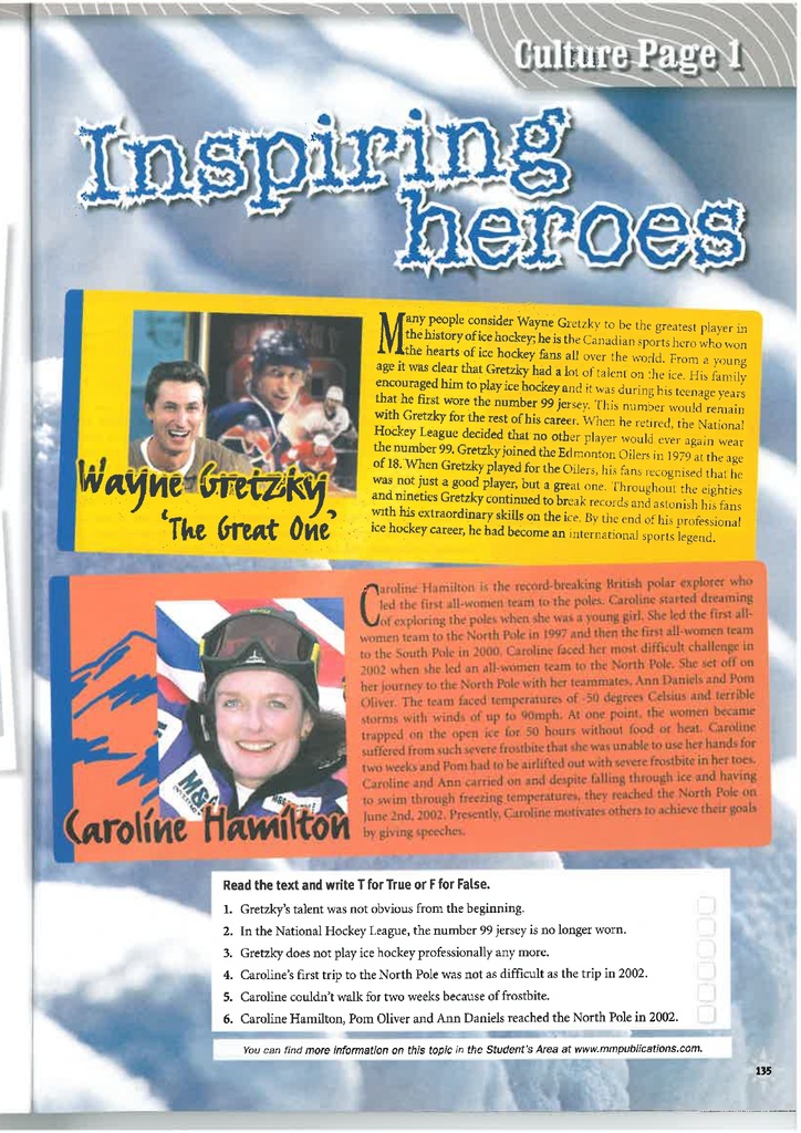 Culture Page 1 / Inspiring heroes (page 135)