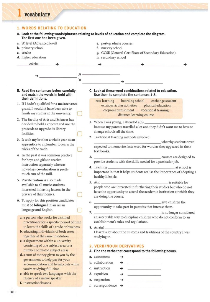 1 Vocabulary (page 10)