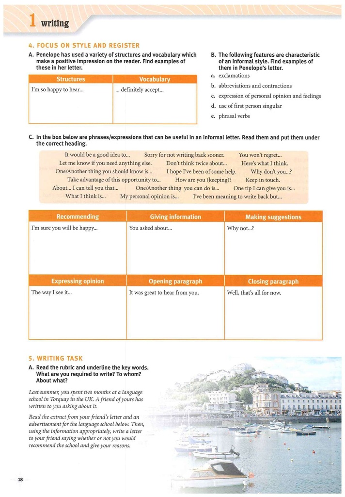 WRITING / 4. FOCUS ON STYLE AND REGISTER  (page 18)