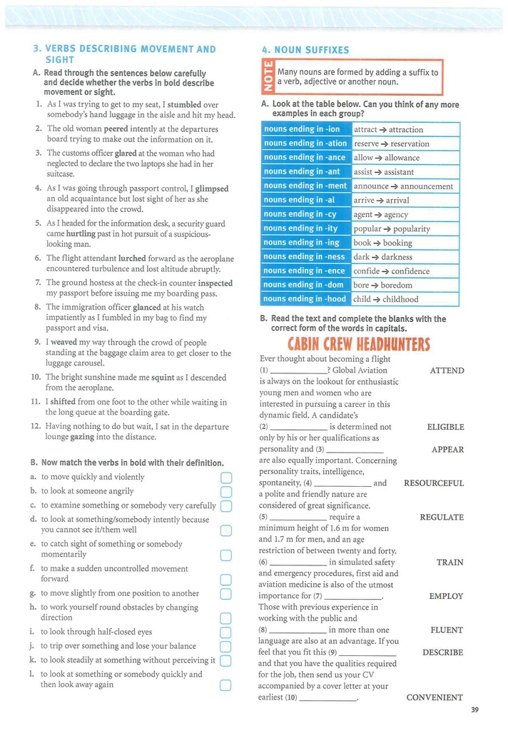 3. VERBS DESCRIBING MOVEMENT AND SIGHT