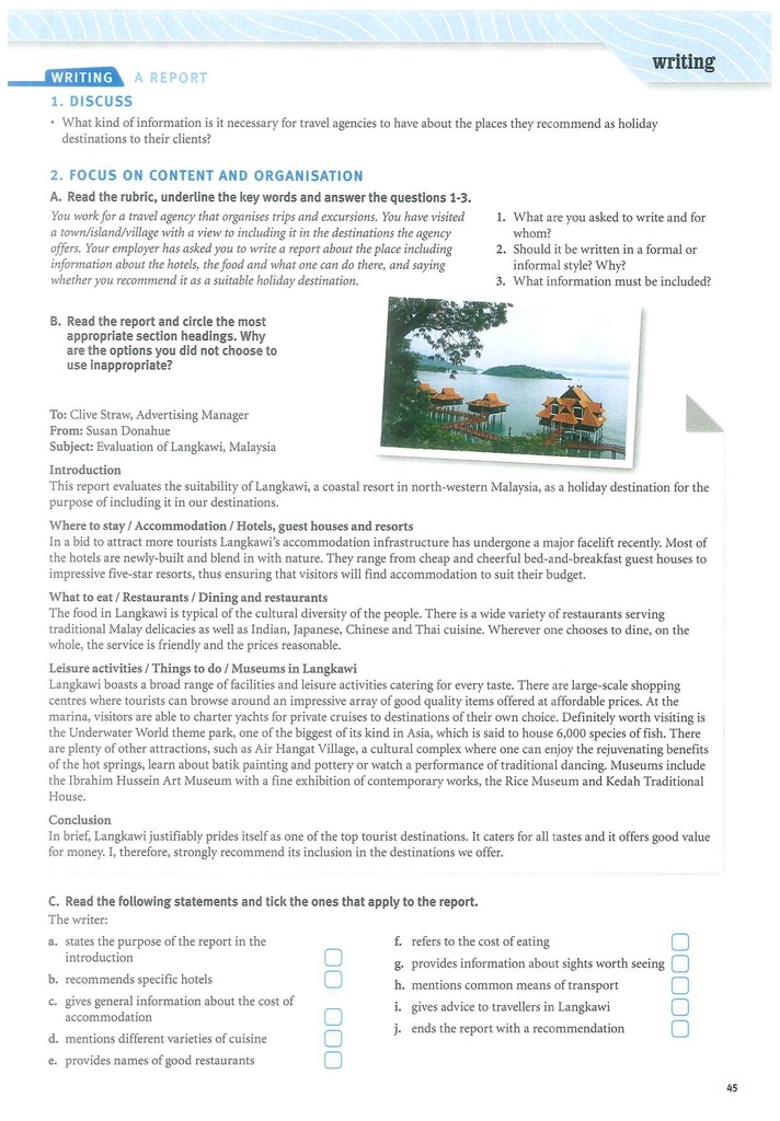 WRITING / A REPORT