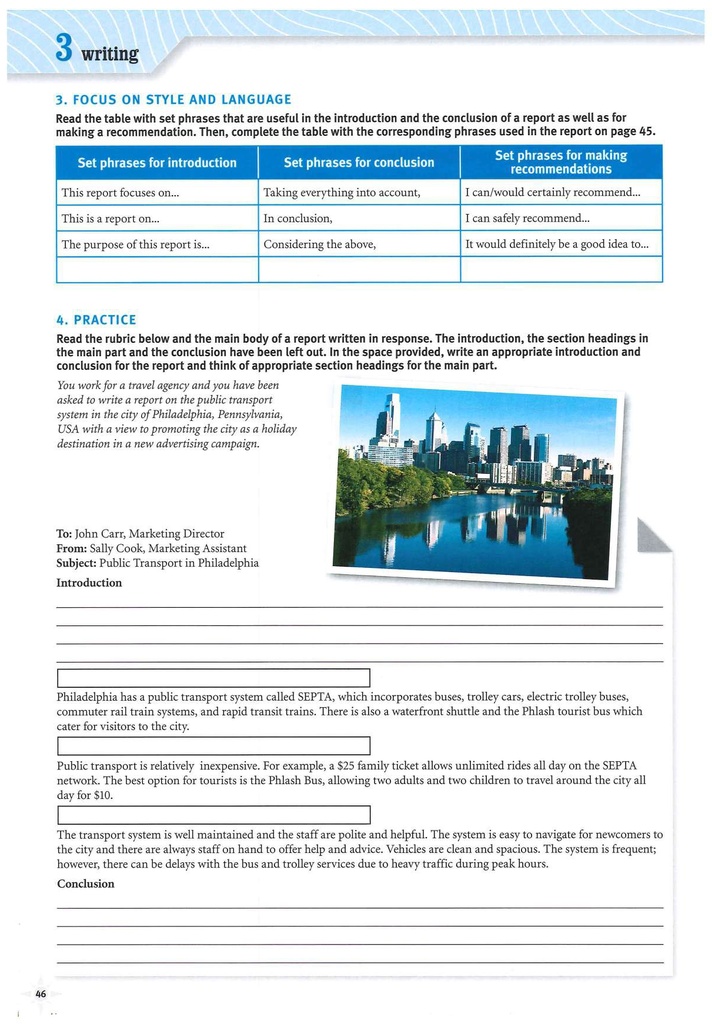 3 Writing / FOCUS ON STYLE AND LANGUAGE