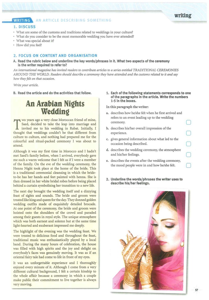 WRITING / AN ARTICLE DESCRIBING SOMETHING