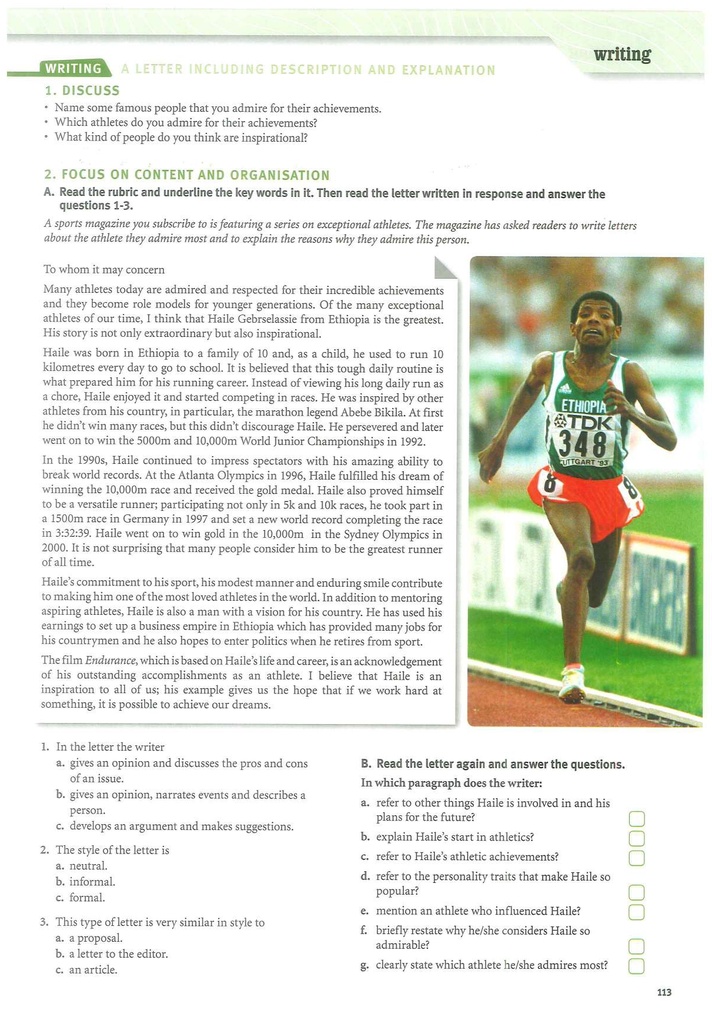 WRITING / A LETTER INCLUDING DESCRIPTION AND EXPLANATION