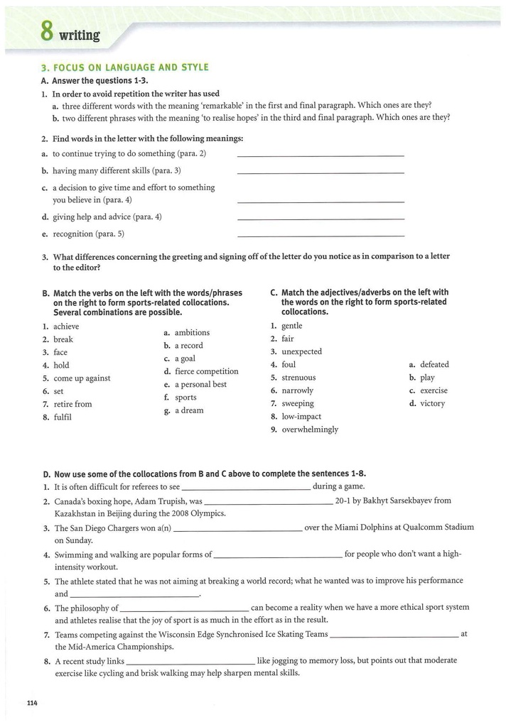 8 WRITING