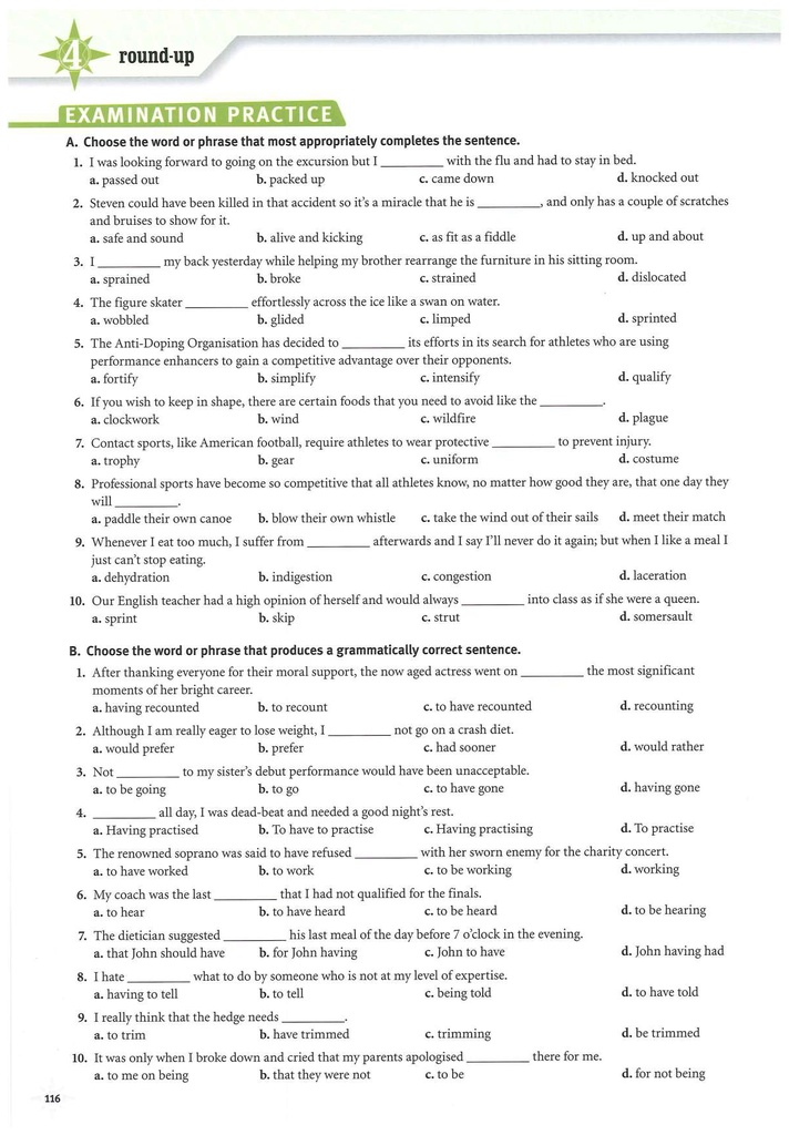 4 Round-up / EXAMINATION PRACTICE