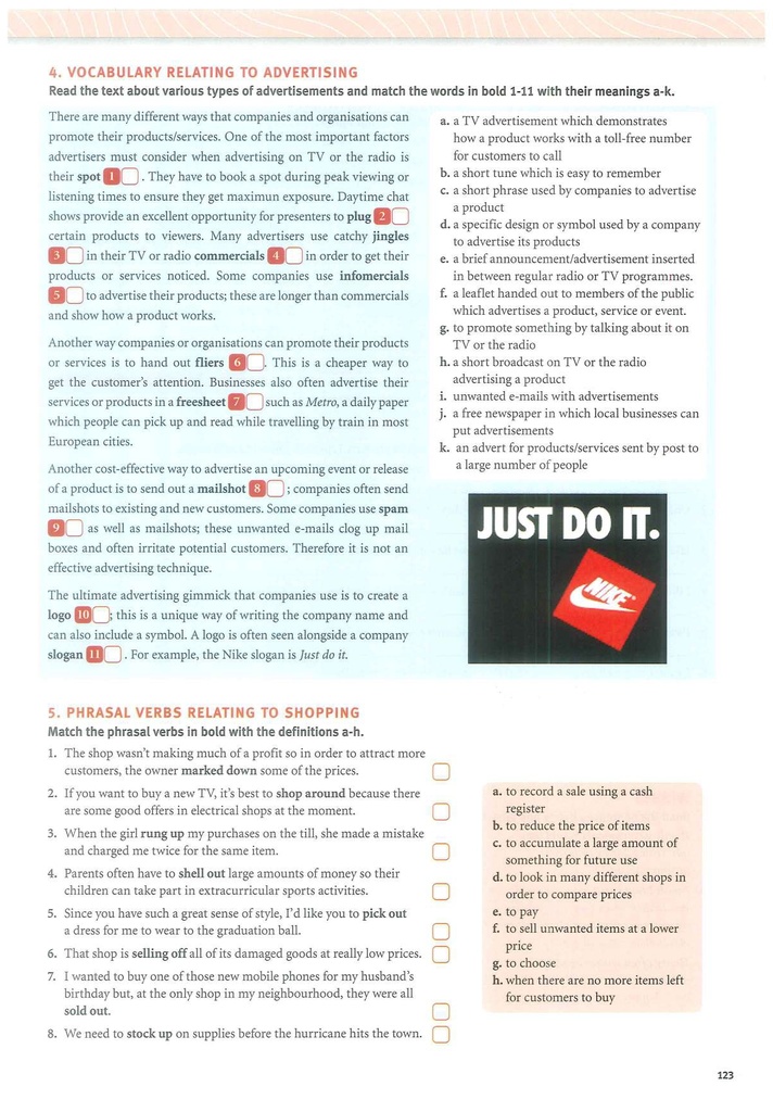 4. VOCABULARY RELATING TO ADVERTISING