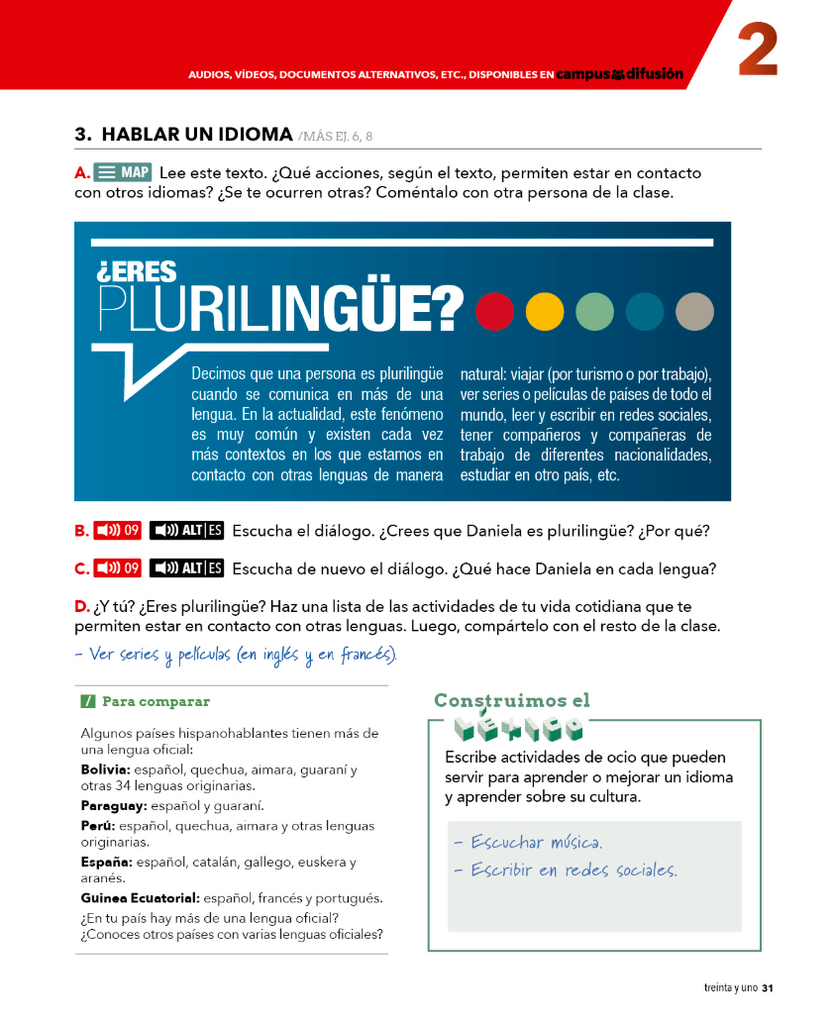 3. HABLAR UN IDIOMA (página 31)