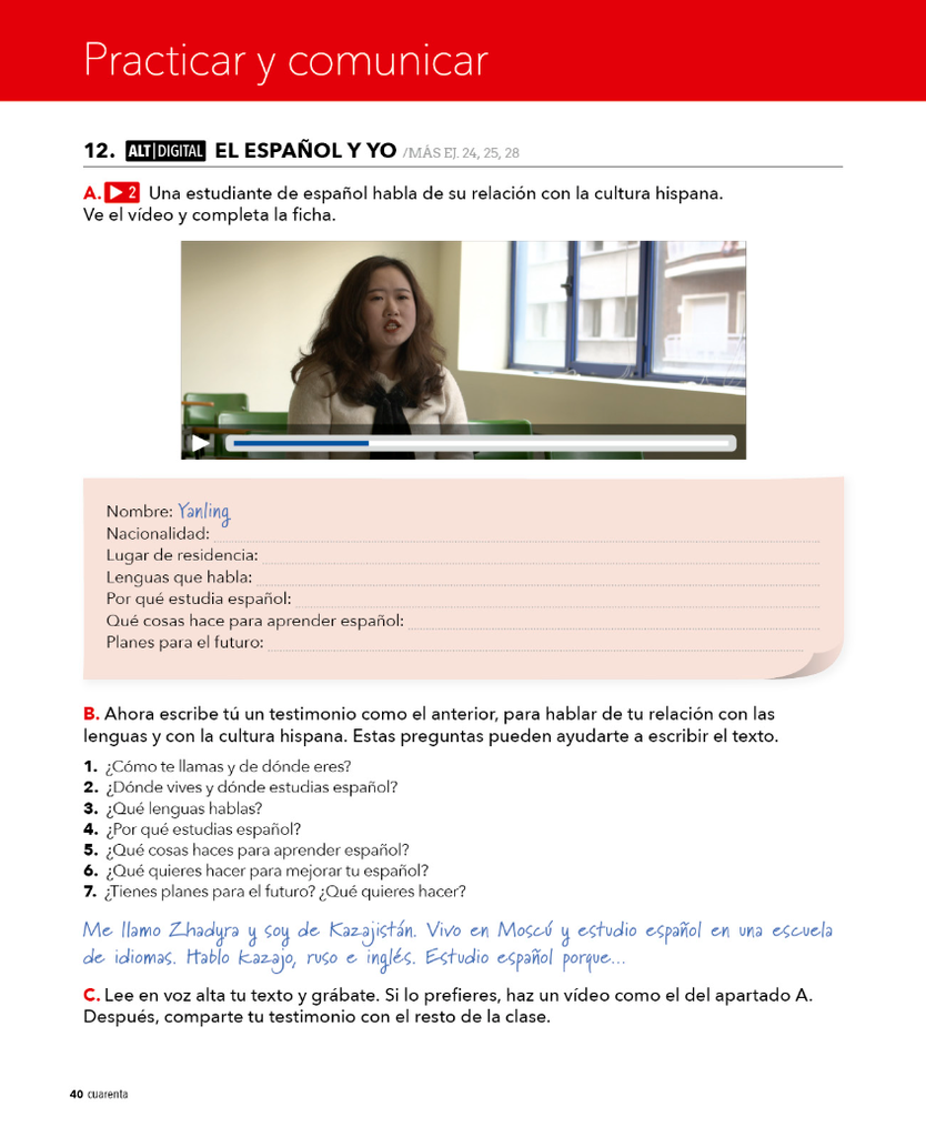 12. EL ESPAÑOL Y YO (página 40)