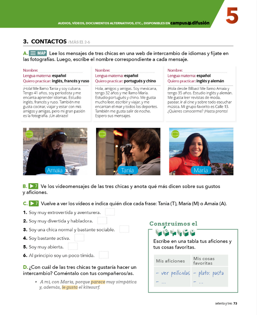3. CONTACTOS (página 73)