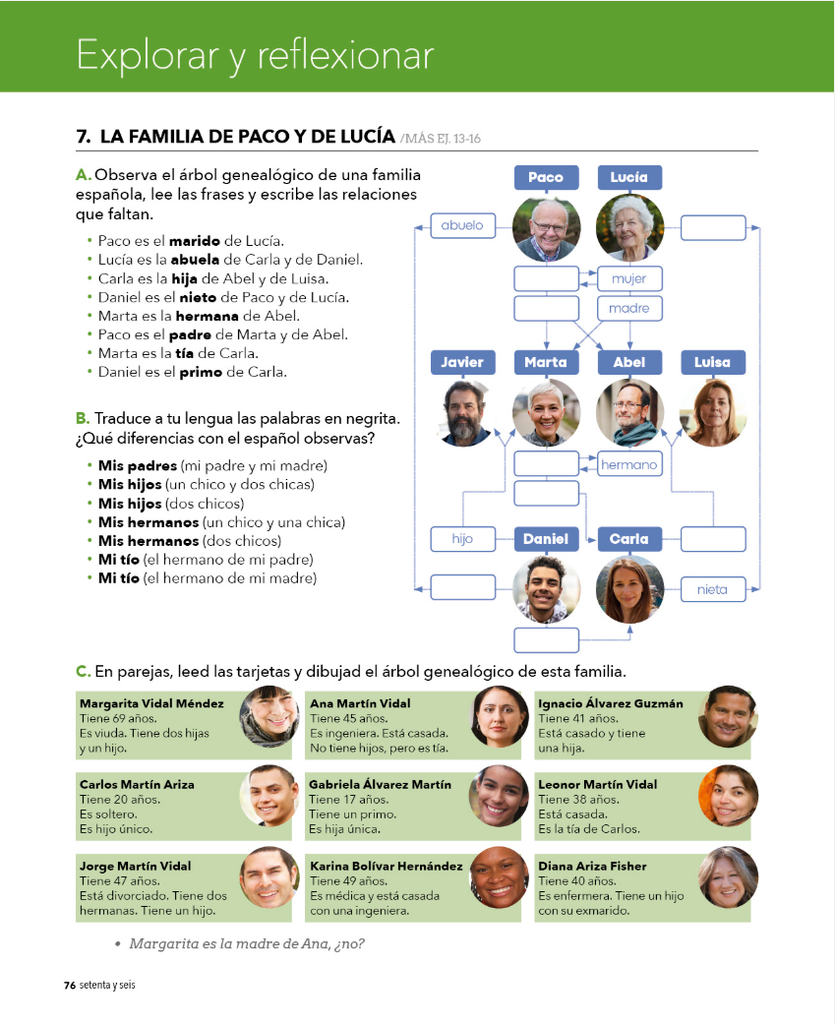 7. LA FAMILIA DE PACO Y DE LUCÍA (página 76)