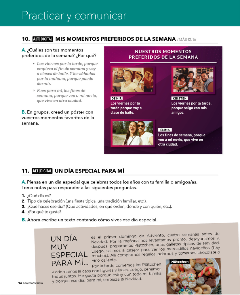10. MIS MOMENTOS PREFERIDOS DE LA SEMANA (página 94)