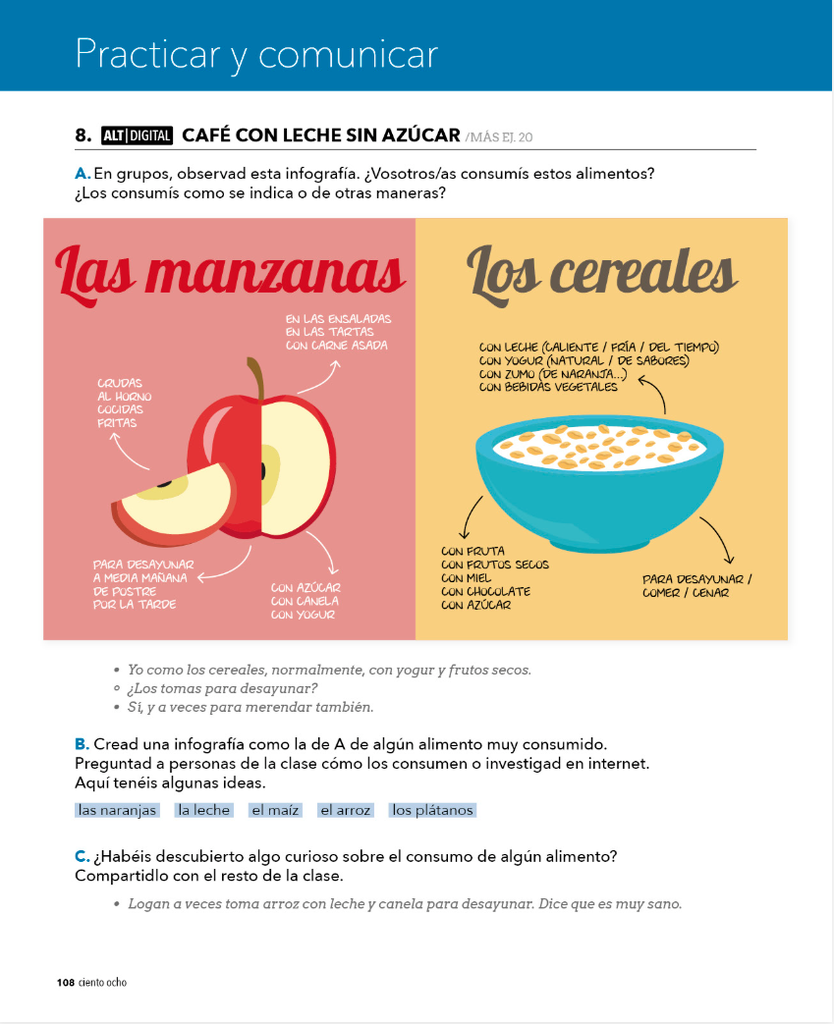 8. CAFÉ CON LECHE SIN AZUCAR (página 108)