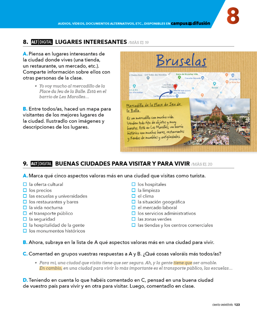 8. LUGARES INTERESANTES página 123)