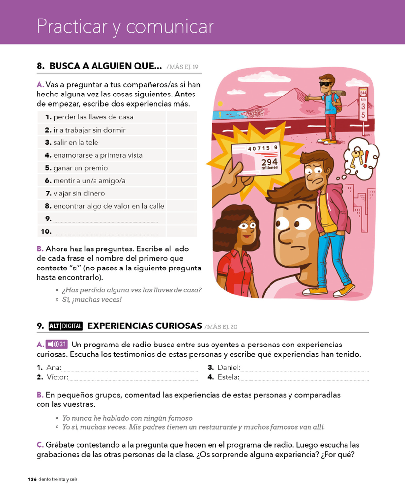 8. BUSCA A ALGUIEN QUE...  (página 136)