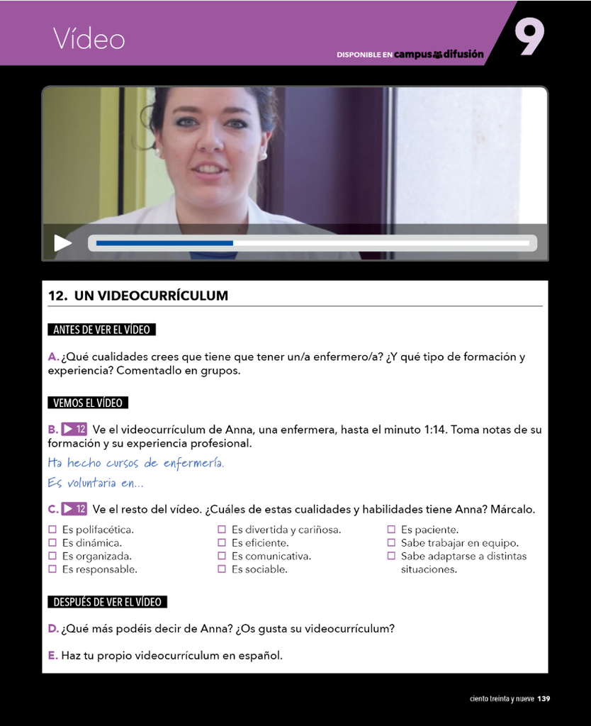 12. UN VIDEOCURRICULUM (página 139)
