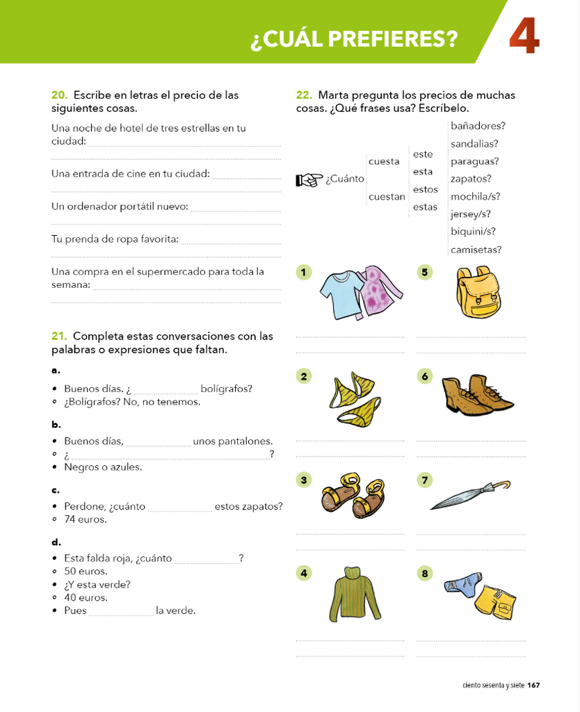 ¿CUAL PREFIERES?  (página 167)