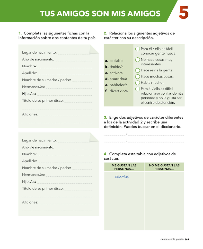 5 TUS AMIGOS SON MIS AMIGOS (página 169)
