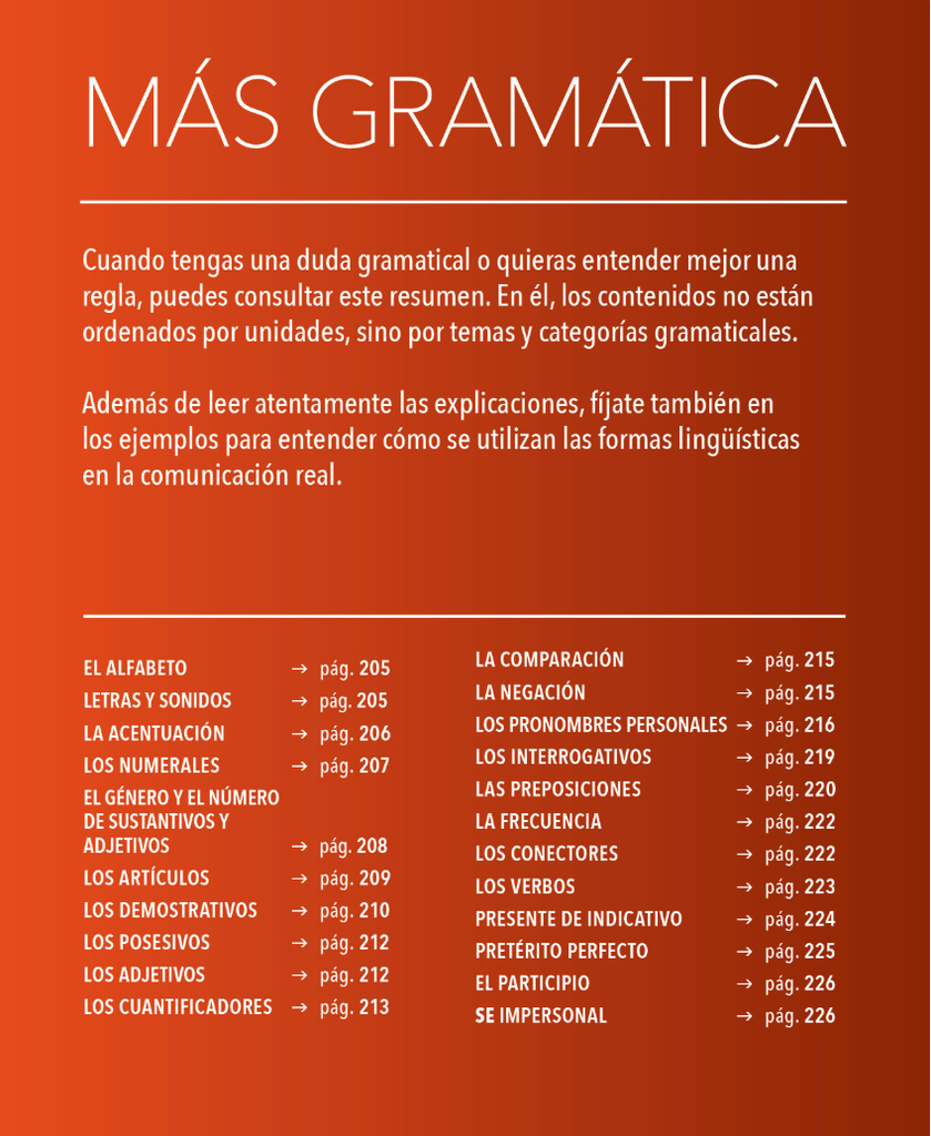MÁS GRAMÁTICA (página 204)