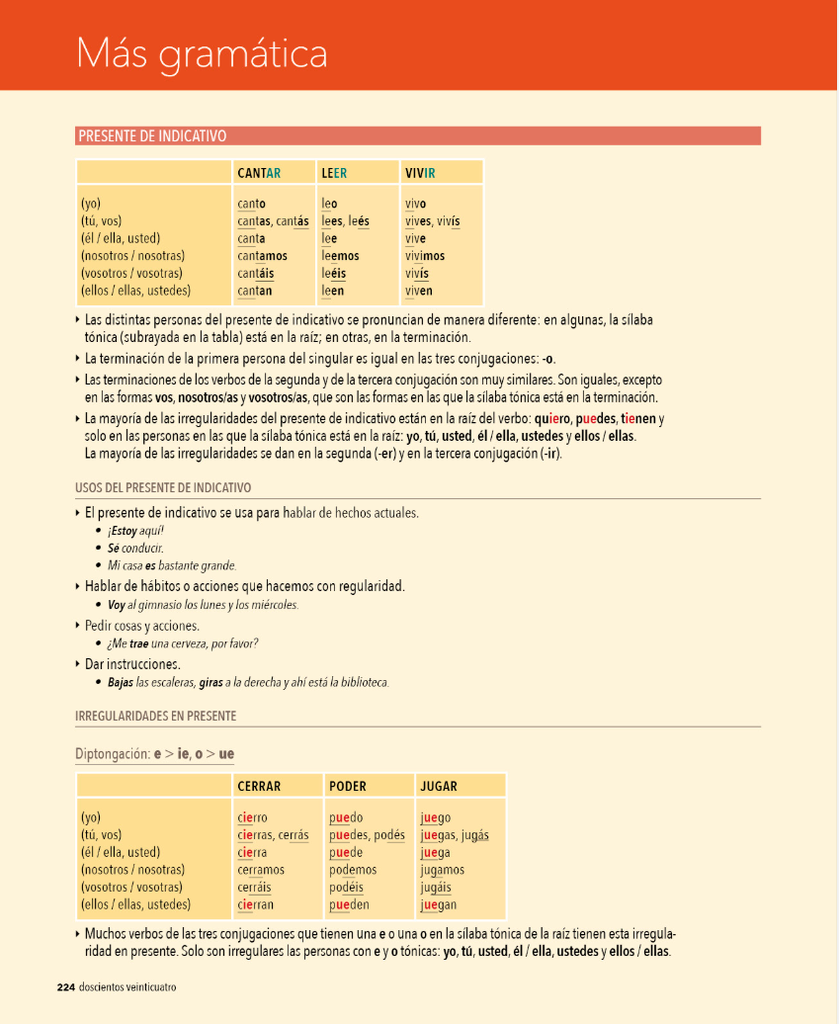 Más gramática (página 224)