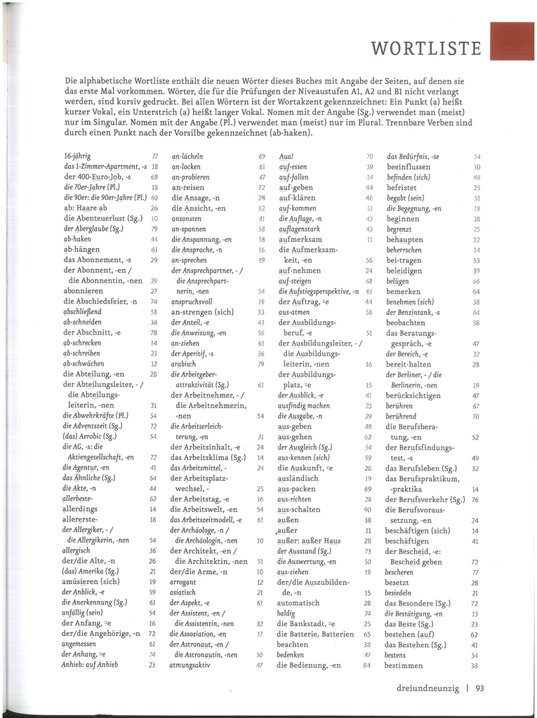 B1.1 WORTLISTE (seite 93)