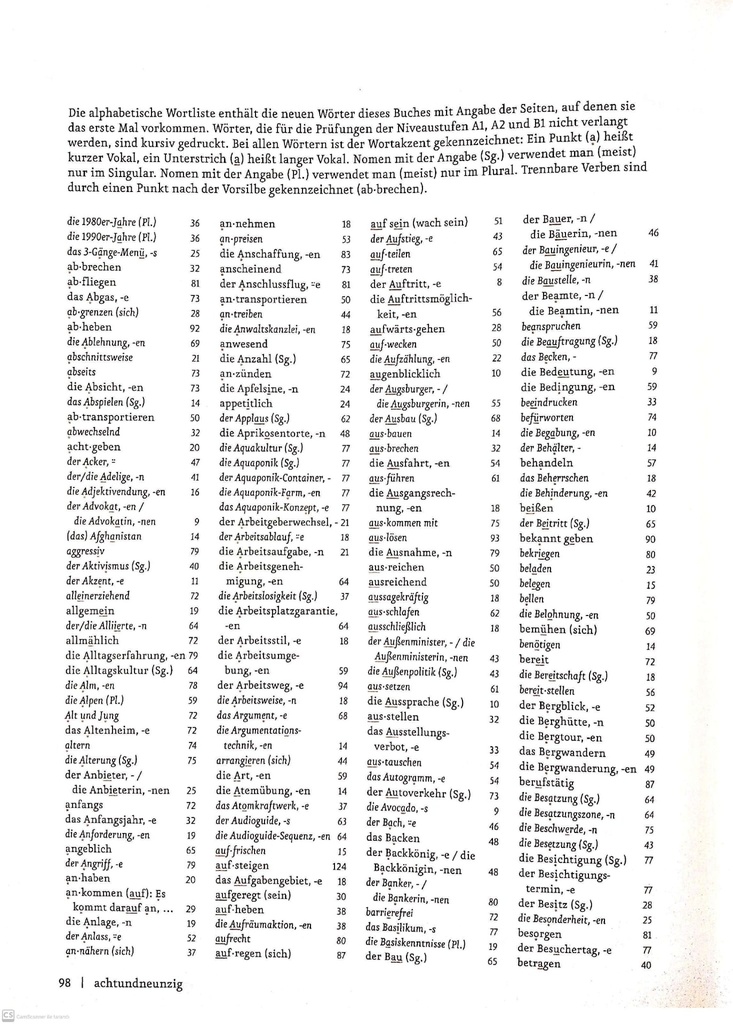 B1.2 WORTLISTE (seite 98)