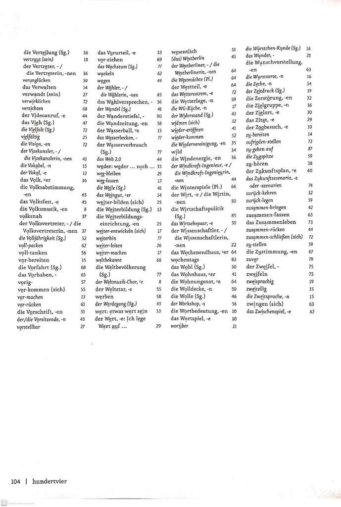 B1.2 WORTLISTE (seite 104)